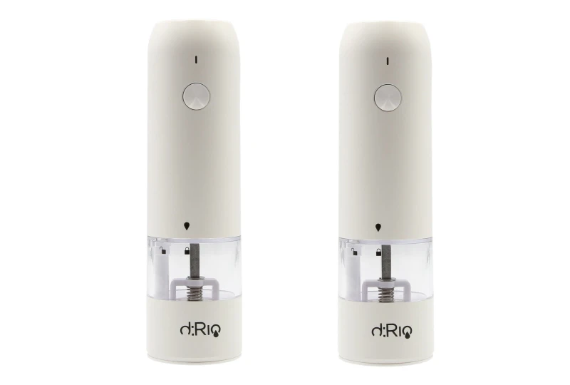 dRio AKU Electric grinder for salt and pepper - white 2pcs for the household