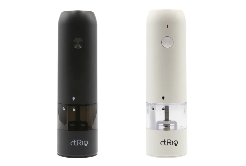 dRio AKU Electric grinder for salt and pepper - black and white 2pcs for the household