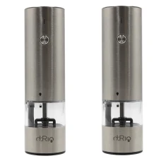 dRio AKU Electric grinder for salt and pepper - stainless steel 2pcs dRio AKU Electric grinder for salt and pepper - stainless steel 2pcs