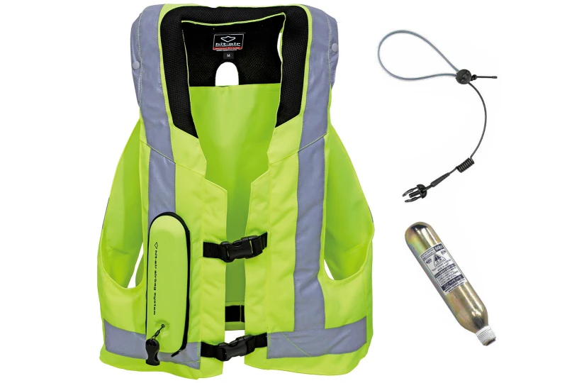 Hit-Air MLV 2 airbag vest striped reflex yellow