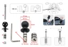 SEFIS RW + phone holder with anti-shock adapter - into the steering neck for a motorcycle