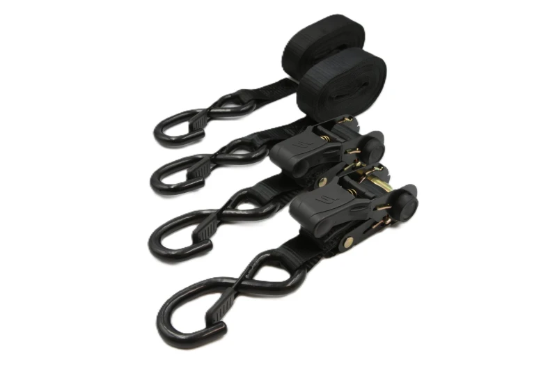 SEFIS ratchet straps with hooks 25mm x 5m 2pcs TÜV/GS for a motorcycle