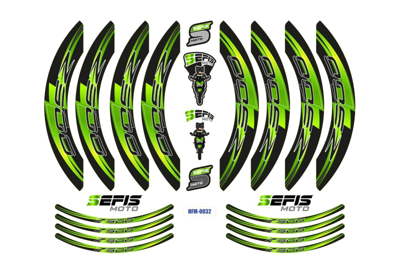 SEFIS PREMIUM ST 1 two-part stickers for wheels Kawasaki Z900 for a motorcycle