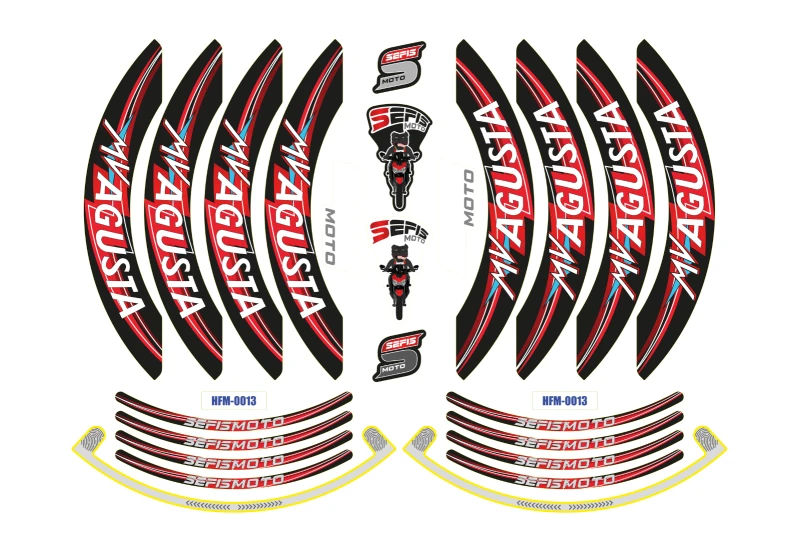 SEFIS PREMIUM ST 1 two-part stickers for wheels MV Agusta for a motorcycle