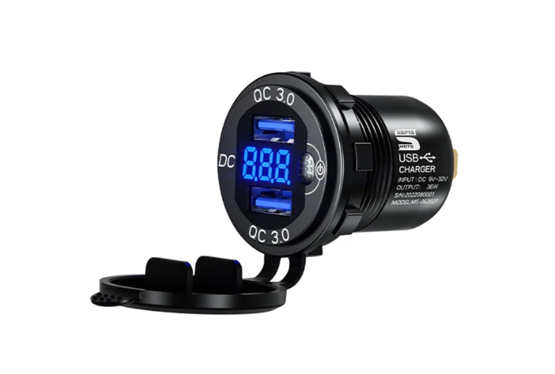 SEFIS 2x USB-A socket - charger 36W QC 3.0 for a motorcycle