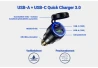 SEFIS 2x USB socket - charger DIN HELLA QC 3.0 USB-A USB-C for a motorcycle