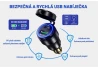 SEFIS 2x USB socket - charger DIN HELLA QC 3.0 USB-A USB-C for a motorcycle