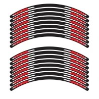 SEFIS set of 4-part EASY stickers for motorcycle wheels red