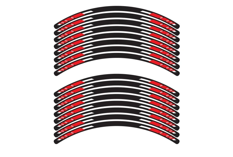 SEFIS set of 4-part EASY stickers for motorcycle wheels red