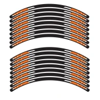 SEFIS set of 4-part EASY stickers for motorcycle wheels orange