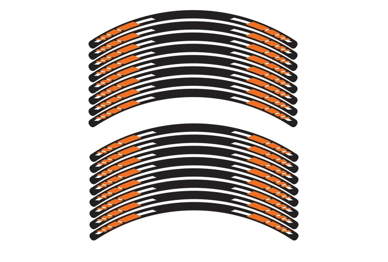 SEFIS set of 4-part EASY stickers for motorcycle wheels orange