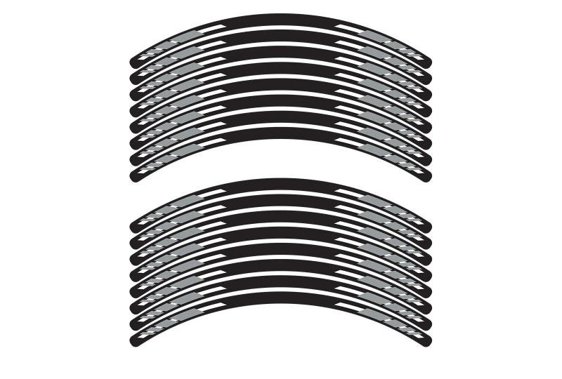 SEFIS set of 4-part EASY stickers for motorcycle wheels grey