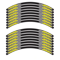 SEFIS set of 4-part EASY stickers for motorcycle wheels yellow