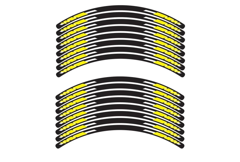 SEFIS set of 4-part EASY stickers for motorcycle wheels yellow