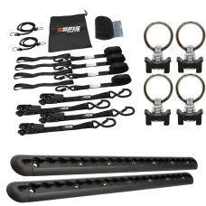 SEFIS ALU AirLine anchor rail 2x50cm black + 4 pcs eye for AirLine rail + SEFIS SET 25