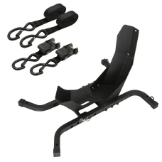 SEFIS C21 motorcycle wheel chock + SEFIS ratchet straps with hooks 25mm x 5m 2pcs