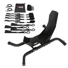 SEFIS C21 motorcycle wheel chock + SEFIS SET 25 Securing Straps