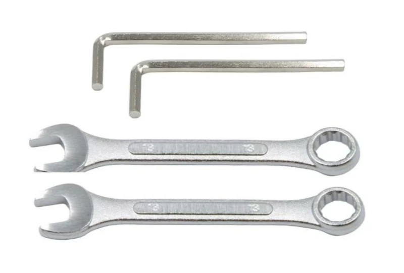 SEFIS stand tool set – 2× combination wrench 13 mm 2× Allen key 5 mm for a motorcycle SEFIS stand tool set – 2× combination wrench 13 mm 2× Allen key 5 mm for a motorcycle