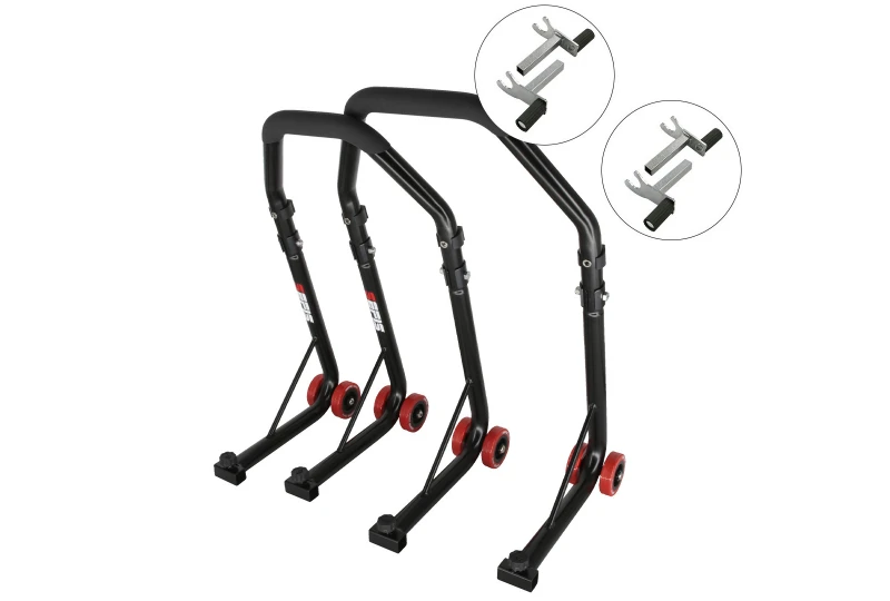 SEFIS D18 front and rear motorcycle stand set - black - 2in1 / 2in1