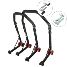 SEFIS D18 front and rear motorcycle stand set - black - 2in1 / hook SEFIS D18 front and rear motorcycle stand set - black - 2in1 / hook