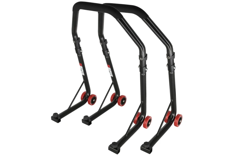 SEFIS D18 front and rear motorcycle stand set for 125cc-450cc - black