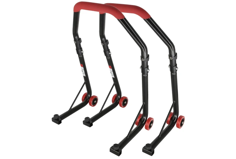 SEFIS D18 front and rear motorcycle stand set for 125cc-450cc - red