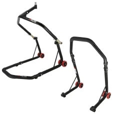 SEFIS D18 front head lift paddock stand and rear paddock stand set - black SEFIS D18 front head lift paddock stand and rear paddock stand set - black
