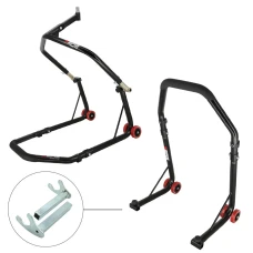 SEFIS D18 front head lift paddock stand and rear paddock stand set - hooks - black SEFIS D18 front head lift paddock stand and rear paddock stand set - hooks - black