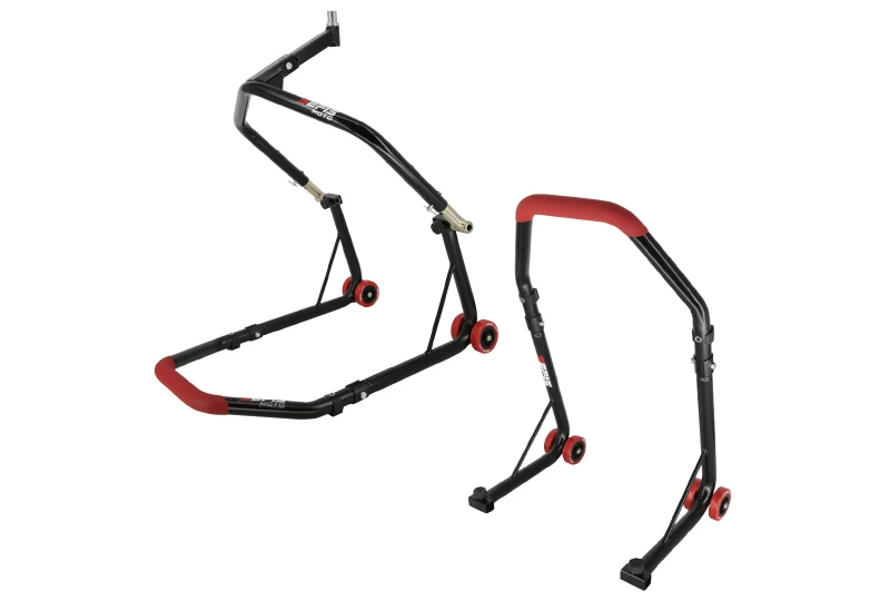 SEFIS D18 front head lift paddock stand and rear paddock stand set - red