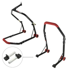 SEFIS D18 front head lift paddock stand and rear paddock stand set - paddles - red SEFIS D18 front head lift paddock stand and rear paddock stand set - paddles - red