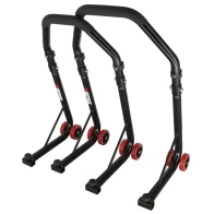 SEFIS D18 front and rear motorcycle stand set - black