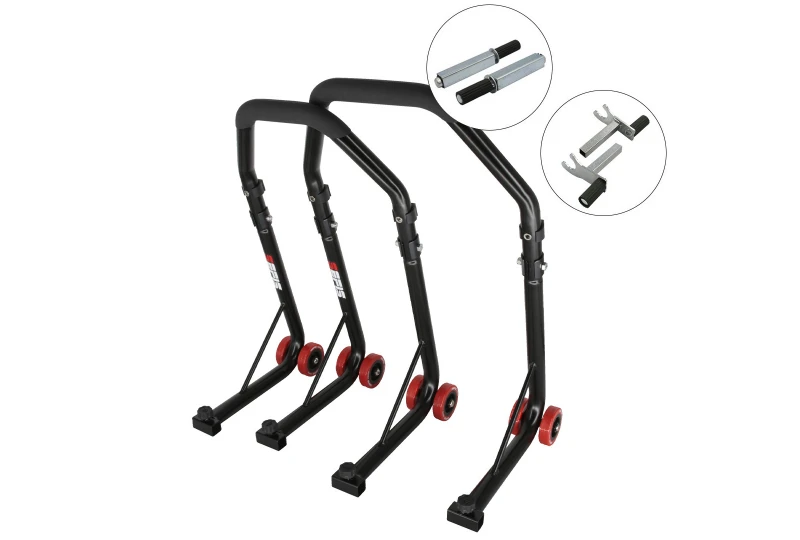 SEFIS D18 front and rear motorcycle stand set - black - single / 2in1