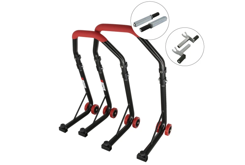 SEFIS D18 front and rear motorcycle stand set - red - single / 2in1