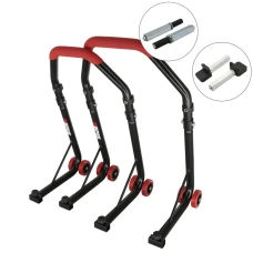 SEFIS D18 front and rear motorcycle stand set - red - single / paddles SEFIS D18 front and rear motorcycle stand set - red - single / paddles