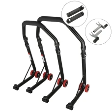 SEFIS D18 front and rear motorcycle stand set - black - pins / 2in1 SEFIS D18 front and rear motorcycle stand set - black - pins / 2in1
