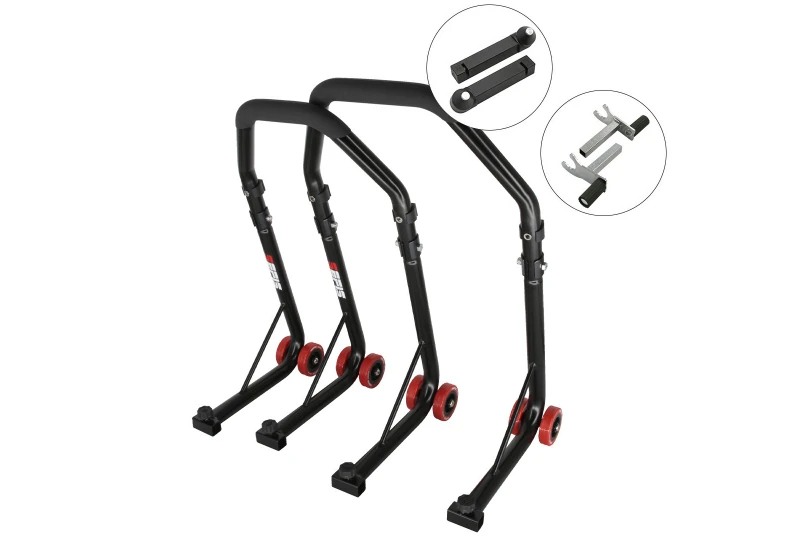 SEFIS D18 front and rear motorcycle stand set - black - pins / 2in1