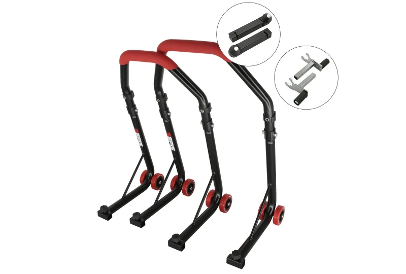 SEFIS D18 front and rear motorcycle stand set - red - thorn / 2in1