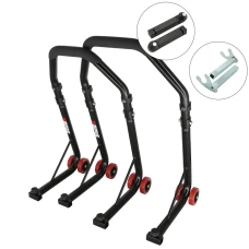 SEFIS D18 front and rear motorcycle stand set - black - pins / hook SEFIS D18 front and rear motorcycle stand set - black - pins / hook