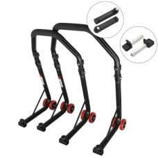 SEFIS D18 front and rear motorcycle stand set - black - pins / paddles SEFIS D18 front and rear motorcycle stand set - black - pins / paddles
