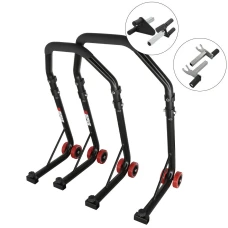 SEFIS D18 front and rear motorcycle stand set - black - forks / 2in1 SEFIS D18 front and rear motorcycle stand set - black - forks / 2in1