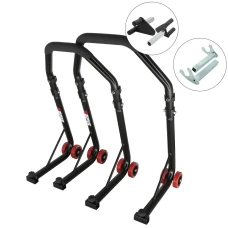SEFIS D18 front and rear motorcycle stand set - black - forks / hook SEFIS D18 front and rear motorcycle stand set - black - forks / hook