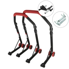 SEFIS D18 front and rear motorcycle stand set - red - forks / hook SEFIS D18 front and rear motorcycle stand set - red - forks / hook