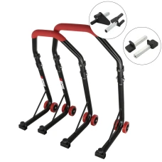 SEFIS D18 front and rear motorcycle stand set - red - forks / paddles SEFIS D18 front and rear motorcycle stand set - red - forks / paddles