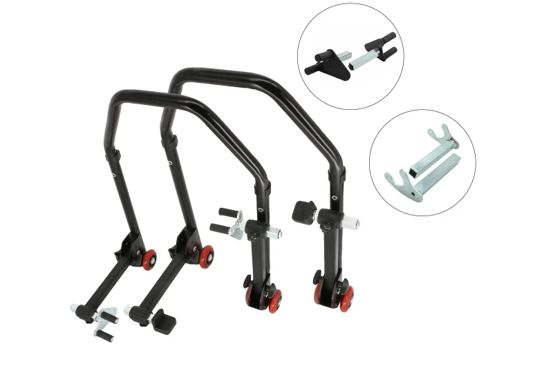 SEFIS D20 foldable motorcycle stand front and rear set - forks / hook for a motorcycle