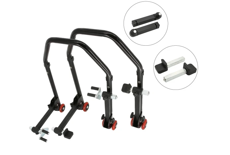 SEFIS D20 foldable motorcycle stand front and rear set - pins / paddles for a motorcycle