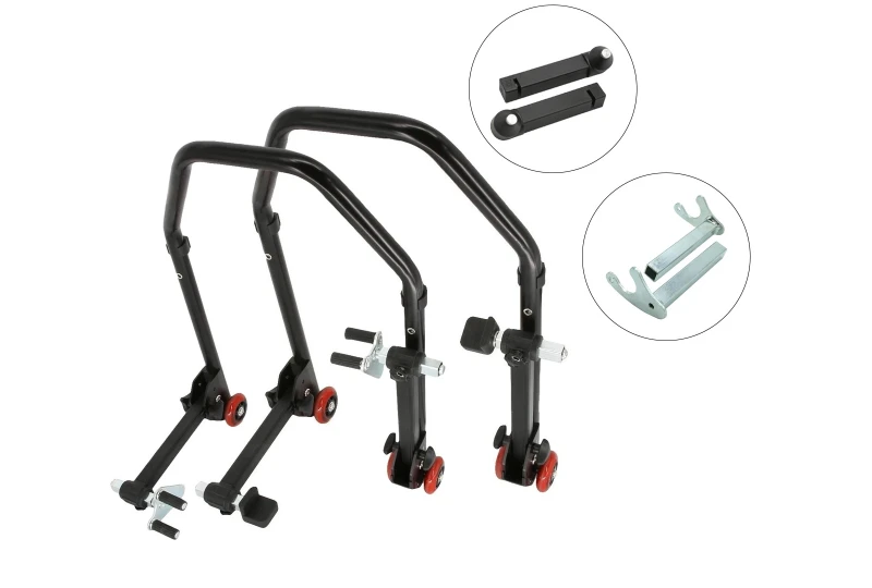 SEFIS D20 foldable motorcycle stand front and rear set - pins / hook for a motorcycle