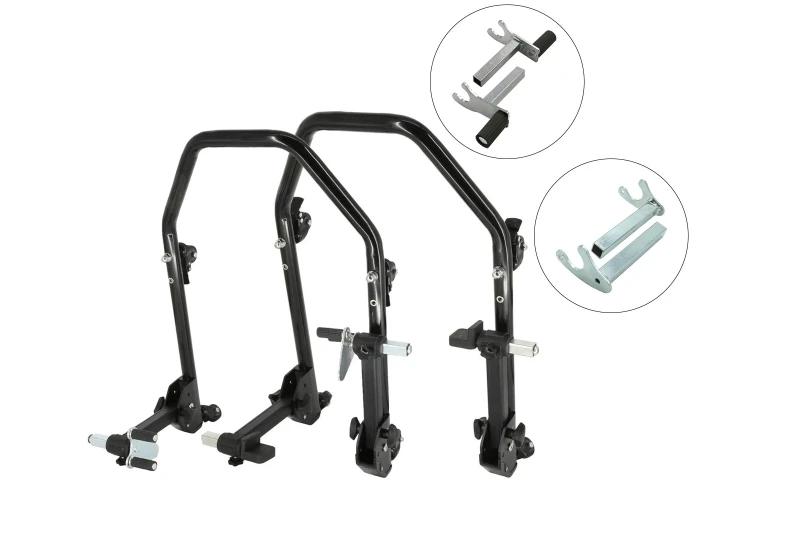 SEFIS D20U foldable mobile motorcycle stand front and rear set 2in1 / Hook for a motorcycle
