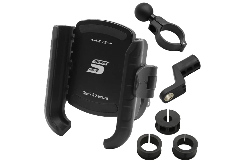SEFIS RW + phone holder with anti-shock adapter for a motorcycle