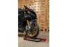 SEFIS D22 rear stand for flying bike storage - left-hand side and D18 universal front motorcycle stand set for a motorcycle