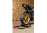 SEFIS D22 single left-sided swing arm rear paddock stand for a motorcycle